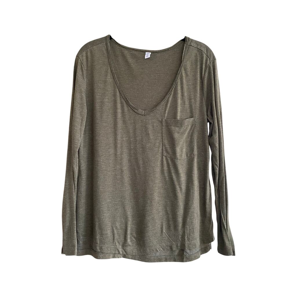 bp. V-Neck Olive Green Pocket Tee Size Small